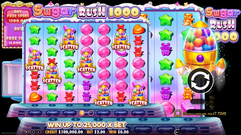 Sugar Rush 1000 slot by Pragmatic Play – game screen Sugar Rush 1000 slot by Pragmatic Play – game screen